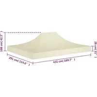 VidaXL Partyzelt-Dach 4,5x3 m Creme 270 g/m2