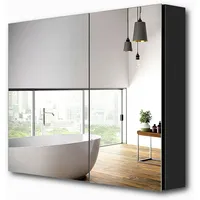 EMKE Emke, Spiegelschrank, Spiegelschränke 85x65cm Spiegelschrank Badschrank mit Doppelseitiger