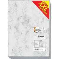Sigel Marmor-Papier A4, 90 g-qm, Feinpapier grau, beidseitig marmoriert