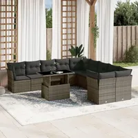 VidaXL Garten-Sofagarnitur 11-tlg. grau