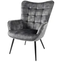 Riess-Ambiente Sessel SCANDINAVIA - modern champagner beige Samt schwarze