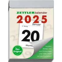 Zettler - Tagesabreißkalender 2025 M, 5,4x7,2cm, Abreißkalender mit Sudokus,