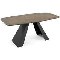 Feldmann-Wohnen Esstisch, Dunkelgrau, Schwarz, Holz, Rechteckig,Rechteckig, Wange, 90x76x180 cm,