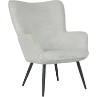 ByLIVING Sessel UTA, Cordbezug off-white, Gestell Metall schwarz