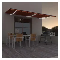 VidaXL Markise Manuell Einziehbar mit LED 600x300 cm Orange