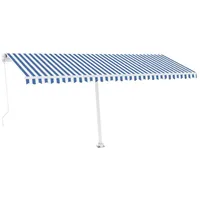 VidaXL Markise Manuell Einziehbar mit LED 500x300 cm Blau