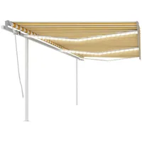 VidaXL Markise Manuell Einziehbar mit LED 6x3 m Gelb