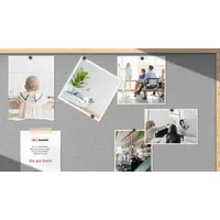 ALLboards Hellgrau Pinnwand mit Holz Rahmen 90x60cm Korktafel Korkwand