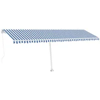VidaXL Markise Manuell Einziehbar mit LED 600x300 cm Blau