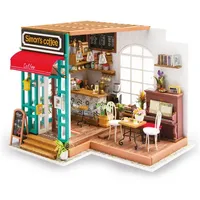 ROBOTIME DG109 Rolife Simon's Cafe Miniatur-Puppenhaus aus Schichtholz und