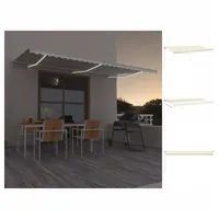 VidaXL Markise Manuell Einziehbar mit LED 600x300 cm Creme