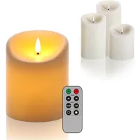 Buttinette LED Outdoor Kerze, mit Timer, creme, 12 x