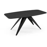 Feldmann-Wohnen Esstisch, Schwarz, Holz, Rechteckig,Rechteckig, Stativgestell, 90x76x180 cm, Esszimmer,