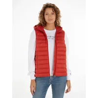 Tommy Hilfiger Damen Weste Padded Global Stripe Steppweste, Rot