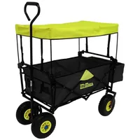 Baumarktplus Bollerwagen faltbar mit Vollgummi-Rädern, Hecktasche und Teleskopgriff Falt-Bollerwagen