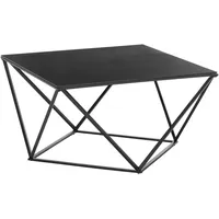 XXXLutz Boxxx Couchtisch Schwarz, Metall, Glas, quadratisch, eckig, Gittergestell,