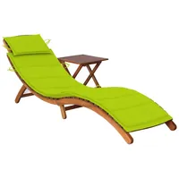 VidaXL Sonnenliege mit Tisch und Auflage Massivholz Akazie