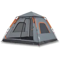 VidaXL Kuppel-Campingzelt 5 Personen Grau und Orange Quick Release