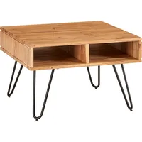 FineBuy Couchtisch quadratisch Braun Akazie 60 x 60 x
