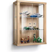 K-Möbel Hängevitrine Glas, 2 Fächer, Rechteckig, 60x80x25 cm, Wohnzimmer,