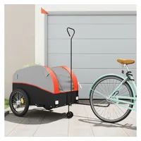 VidaXL Fahrradanhänger Schwarz und Orange 45 kg Eisen