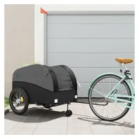 VidaXL Fahrradanhänger Schwarz 45 kg Eisen