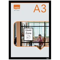 NOBO 2er-Pack magnetischer Posterrahmen A3, Schwarz, 32.5x45x1 cm