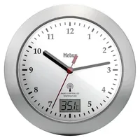 MEBUS Funk Wanduhr 17,0 cm 41124 silber