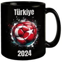 Speecheese Fußball Türkei Flagge Tasse in Schwarz Europameisterschaft 2024