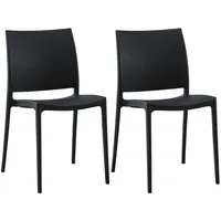 CLP 2er Set Gartenstühle Meton schwarz