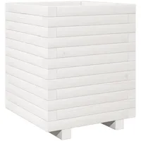 VidaXL Pflanzkübel Weiß 40x40x49,5 cm Massivholz Kiefer