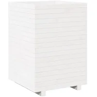 VidaXL Pflanzkübel Weiß 50x50x72,5 cm Massivholz Kiefer