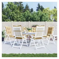 VidaXL Hochlehner-Auflagen 6 Stk. Melange Beige 120x50x7 cm Stoff