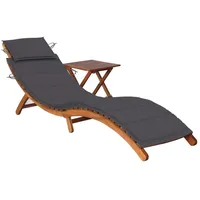 VidaXL Sonnenliege mit Tisch und Auflage Massivholz Akazie