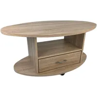 Schömig 24/7 ® Couchtisch Wohnzimmertisch Oval Landhaus Sonoma Eiche