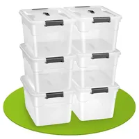 Juskys Aufbewahrungsbox mit Deckel - 6er Set Kunststoff Boxen