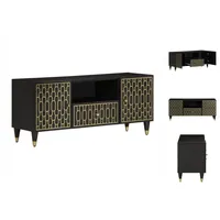 VidaXL TV-Schrank 105x33x46 cm Massivholz Mango - Schwarz