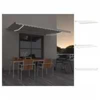 VidaXL Markise Manuell Einziehbar mit LED 500x350 cm Creme