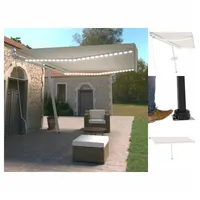 VidaXL Markise Manuell Einziehbar mit LED 500x350 cm Creme