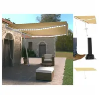 VidaXL Markise Manuell Einziehbar mit LED 500x350 cm Gelb