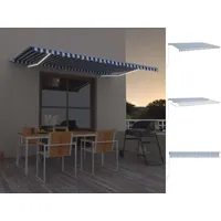 VidaXL Markise Manuell Einziehbar mit LED 500x350 cm Blau