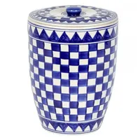 Lambert Vorratsdose Brottopf Klein mit Deckel Küchenkaro White/Blue (21cm)