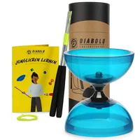 Diabolo Freizeitsport Diabolo Set Pro Clear (türkis) mit kugelgelagerter