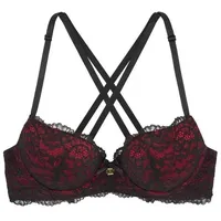 JETTE Push-up-BH Damen schwarz-rot Gr.70C