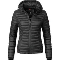 Marikoo Steppjacke Samtpfote ultraleichte Übergangsjacke mit Kapuze schwarz XXL