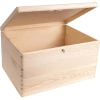 Creative Deco Holzkiste mit Deckel und Schlüssel | 30