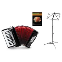 Classic Cantabile 48 Bass Akkordeon 'Secondo V' Set Schwarz