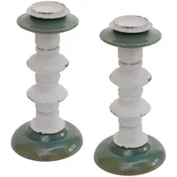 Mendler Kerzenständer-Set HWC-N36 Metall Weiß