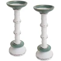 Mendler Kerzenständer-Set HWC-N35 Metall Weiß
