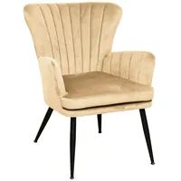 Svita SANSA Sessel Wohnzimmer Cordbezug Polsterstuhl mit Armlehne Beige
